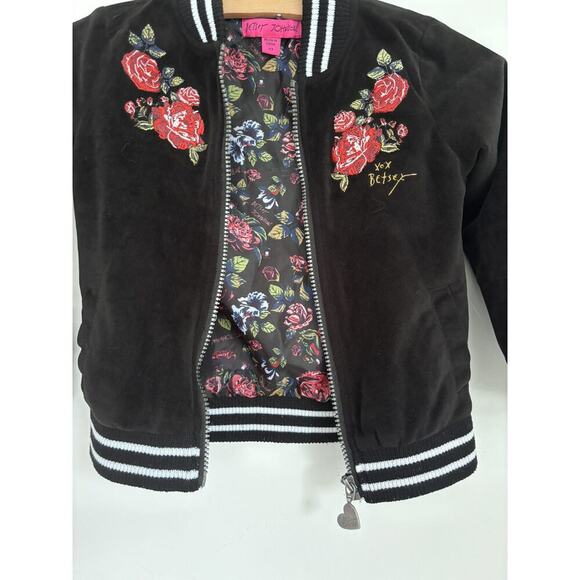 Betsey Johnson Floral Embroidered Bomber Jacket - Picture 3 of 6